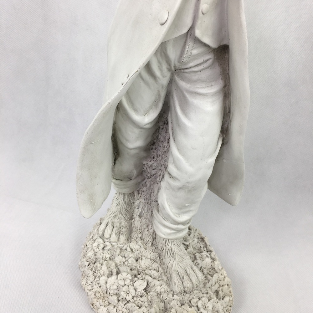 Large White Washed Detailed Rabbit Statue - Picture 4 of 8